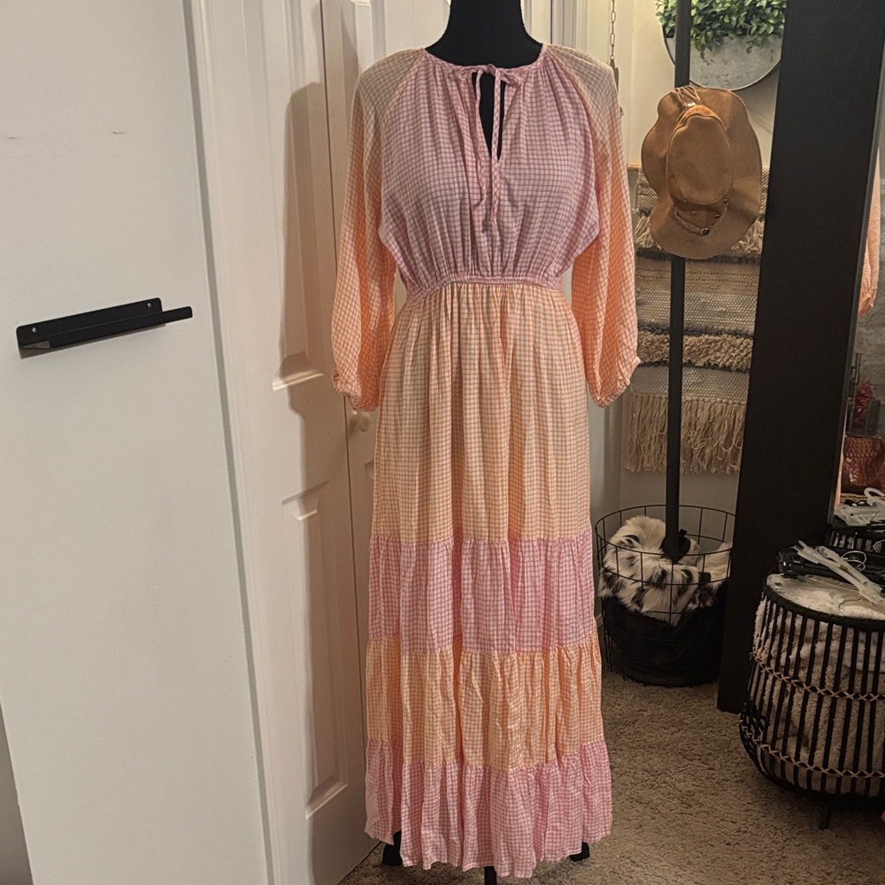 Petal & Pup Pink and Orange Maxi Dress